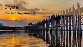  Presentation with bridge - Slide deck enhanced with u bein bridge taungthaman lake background and a coral colored foreground