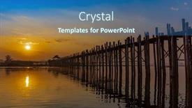  Presentation with bridge the gap - Beautiful PPT theme featuring u-bein-bridge-taungthaman-lake backdrop and a ocean colored foreground