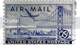  Presentation with postage - Beautiful PPT theme featuring u s airmail postage stamp backdrop and a gray colored foreground
