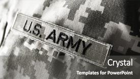  Presentation with army - Presentation theme with u s army uniform closeup background and a dark gray colored foreground