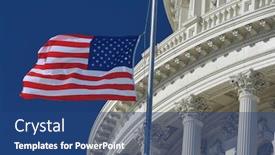  Presentation with united states flag - Presentation consisting of u-s-capitol-dome background and a ocean colored foreground