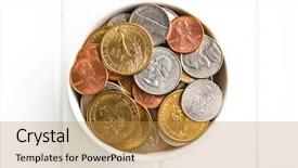  Presentation with us coins - Audience pleasing slide set consisting of u s coins in ceramic backdrop and a gold colored foreground