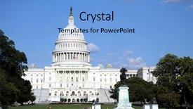  Presentation with united states capitol building - Colorful presentation enhanced with u s constitution - capitol in washington dc is backdrop and a light blue colored foreground