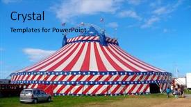  Presentation with stars stripes - Beautiful presentation theme featuring u s flag - circus big top tent backdrop and a teal colored foreground