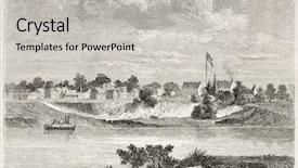  Presentation with secretary - Colorful presentation theme enhanced with u s flag - old view of forth smith backdrop and a light gray colored foreground