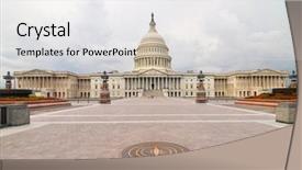  Presentation with capitol washington dc - Slide set with u s flag - u s capitol - washington background and a white colored foreground