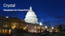  Presentation with capitol washington dc - Slide deck enhanced with u s flag - u s capitol at night background and a navy blue colored foreground