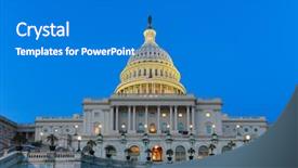  Presentation with united states - Beautiful slide deck featuring u s flag - u s capitol at night backdrop and a teal colored foreground