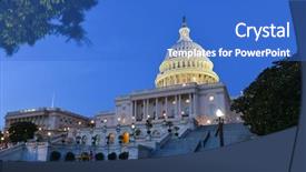  Presentation with united states flag - Presentation design consisting of u s flag - u s capitol at night background and a teal colored foreground