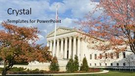  Presentation with supreme court - Slides having u s flag - u s supreme court background and a light blue colored foreground