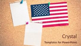  Presentation with airport boarding board - Audience pleasing PPT theme consisting of u s flag on board backdrop and a  colored foreground