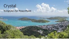  Presentation with virgin islands - Presentation design with u s history - beautiful town of charlotte amalie background and a light blue colored foreground