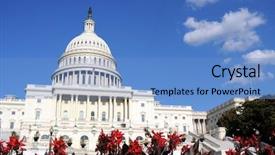  Presentation with senate - Audience pleasing PPT layouts consisting of u s history - flowers in front backdrop and a teal colored foreground