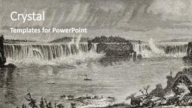  Presentation with eau - Theme consisting of u s history - old illustration of niagara falls background and a gray colored foreground