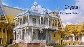  Presentation with present history - Audience pleasing presentation theme consisting of u s history - villa of napoleon iii backdrop and a light blue colored foreground