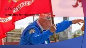  Presentation with marine corps - Beautiful presentation featuring u-s-military-veteran-holding backdrop and a red colored foreground