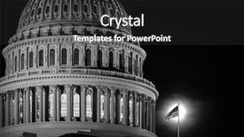  Presentation with capitol - Colorful presentation theme enhanced with u s national flag backdrop and a dark gray colored foreground