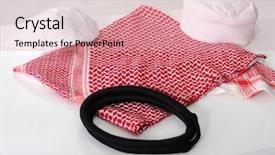  Presentation with clothing - PPT theme with uae clothing - arabian gulf clothes background and a coral colored foreground