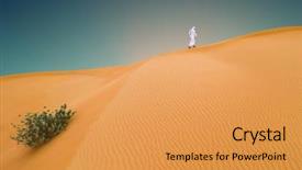  Presentation with emirates - Colorful presentation design enhanced with uae clothing - arabic man with traditional emirates backdrop and a  colored foreground