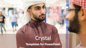  Presentation with people talking - PPT layouts having uae clothing - arabic people talking background and a  colored foreground