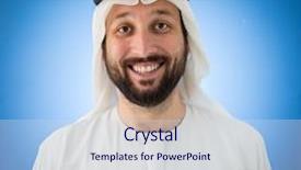  Presentation with college education happy smiling - Beautiful presentation theme featuring uae clothing - happy muslim man smiling backdrop and a sky blue colored foreground