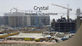  Presentation with road construction - Cool new slides with uae dubai construction project on sheikh zayed road backdrop and a lemonade colored foreground