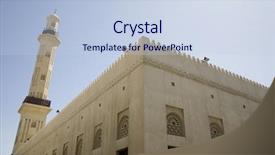  Presentation with uae - Amazing slides having uae dubai the grand mosque and minaret in bur dubai backdrop and a lemonade colored foreground