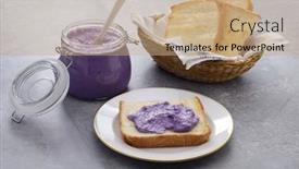  Presentation with philippine food - Presentation theme having ube-halaya-purple-yam-jam background and a coral colored foreground