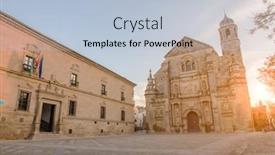  Presentation with spanish - Slides having ubeda-a-monumental-spanish-town background and a light blue colored foreground