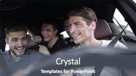  Presentation with road trip - Colorful PPT theme enhanced with uber - group of people inside backdrop and a gray colored foreground