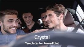  Presentation with road trip - Slide deck enhanced with uber - group of people inside background and a gray colored foreground