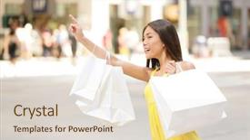  Presentation with taxi - Presentation design having uber - shopping woman in new york background and a lemonade colored foreground