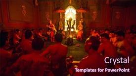  Presentation with ramayana - Beautiful PPT theme featuring ubud-bali-indonesia-feb-27 backdrop and a wine colored foreground