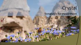  Presentation with butterfly - Beautiful slide set featuring uchisar castle in cappadocia turkey backdrop and a light blue colored foreground