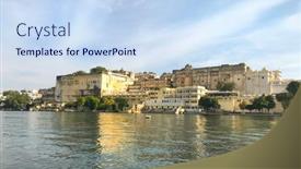  Presentation with udaipur - Beautiful presentation design featuring udaipur-india-january-14-2017 backdrop and a sky blue colored foreground