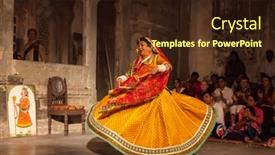  Presentation with folk dance - Colorful presentation design enhanced with udaipur-india-november-24-bhavai backdrop and a wine colored foreground