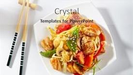  Presentation with food chicken - Cool new theme with udon-noodles-with-sweet backdrop and a sky blue colored foreground