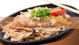  Presentation with seafood - Cool new slides with udon-with-seafood-japanese-cuisine backdrop and a coral colored foreground