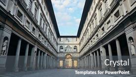  Presentation with gallery - Colorful presentation design enhanced with uffizi-gallery-in-piazzale-degli backdrop and a gray colored foreground
