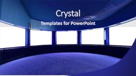  Presentation with ufo - Colorful PPT theme enhanced with ufo - interior with blank white screens backdrop and a navy blue colored foreground