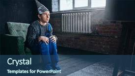  Presentation with ufo - Slide deck having ufo - man in tinfoil cap watch background and a ocean colored foreground