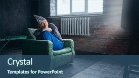  Presentation with ufo - Slide set featuring ufo - man in tinfoil helmet watch background and a ocean colored foreground