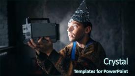  Presentation with ufo - Amazing presentation design having ufo - paranoid man in tinfoil cap backdrop and a wine colored foreground