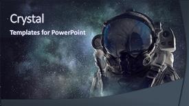  Presentation with spaceman - Amazing presentation theme having ufo - spaceman in astronaut suit mixed backdrop and a tawny brown colored foreground