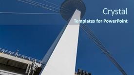  Presentation with ufo - PPT theme with ufo-tower-in-bratislava-slovakia background and a ocean colored foreground