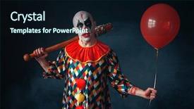  Presentation with little league baseball - Slide set enhanced with ugly bloody clown with baseball background and a wine colored foreground