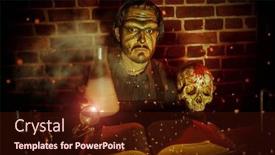  Presentation with scars - Slides with ugly-man-with-scars background and a wine colored foreground