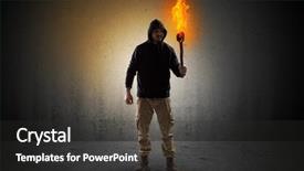  Presentation with ugly duckling - Amazing PPT theme having ugly scary man with burning backdrop and a dark gray colored foreground