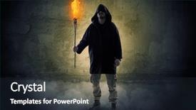  Presentation with ugly duckling - PPT theme with ugly wayfarer with burning torch background and a tawny brown colored foreground