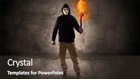  Presentation with wall - Amazing presentation having ugly wayfarer with burning torch backdrop and a tawny brown colored foreground